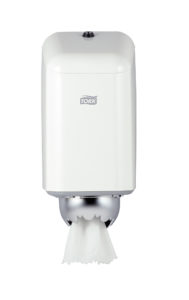 Tork Mini Poetsrol dispenser, M1, 200040 Wit/Metaal - Fayon