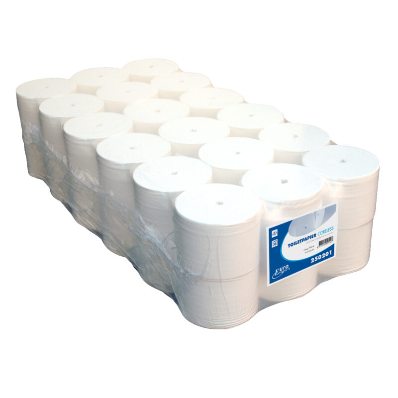 Toiletpapier Euro Coreless (zonder koker), cellulose- 2lgs