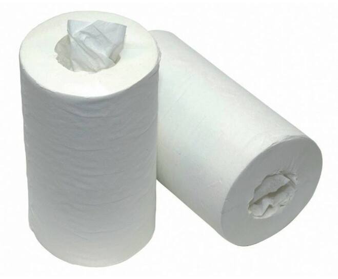 Poetspapier Cellulose mini 1-laags wit zonder kern