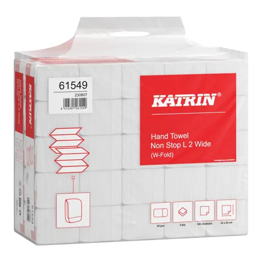 Vouwhanddoek Katrin 61549 W-vouw 2-laags wit - Fayon
