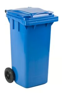 Deze kunststof mini-container 120 liter blauw